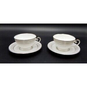 Tirschenreuth Bavaria The Elgin Teacup And Saucer Germany Silver Set/2